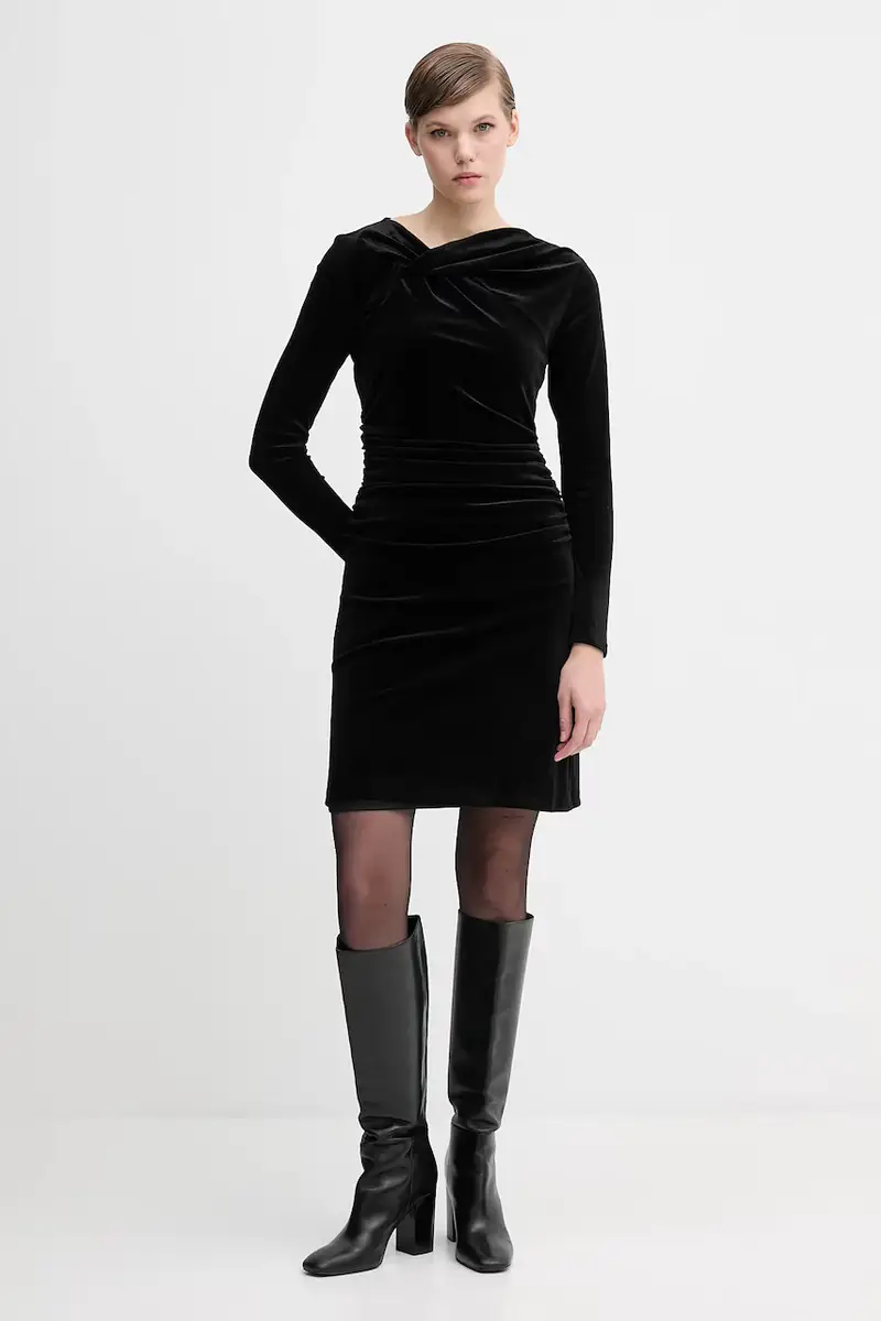 vestito in velluto colore nero DD5V1M55 miniatura 2