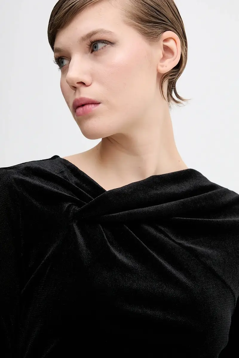 vestito in velluto colore nero DD5V1M55 miniatura 4