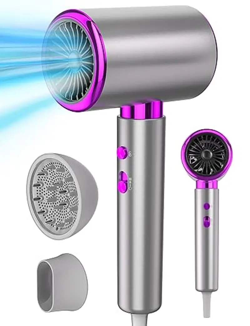 DMTIVMG Asciugacapelli Ionico Phone 2400W Asciugacapelli 2 Velocità/3 Temperature Professionali AC Motore Professionale