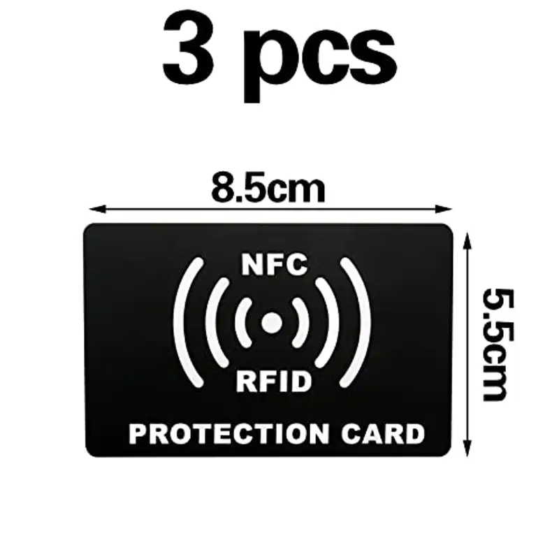 DOANTE 3 Pezzi Protezione RFID, Scheda di Blocco RFID & NFC, Sicurezza del Portafoglio Contro la Scansione Senza Contatto Illegale, per Proteggi Carta Bancaria, Pasaporto (Nero) miniatura 2