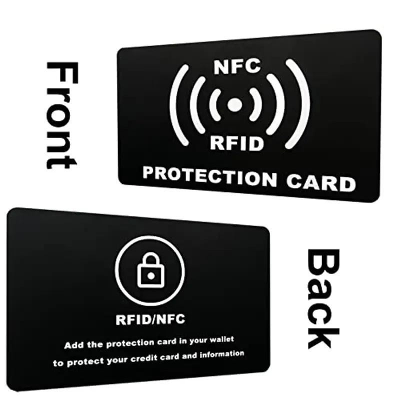 DOANTE 3 Pezzi Protezione RFID, Scheda di Blocco RFID & NFC, Sicurezza del Portafoglio Contro la Scansione Senza Contatto Illegale, per Proteggi Carta Bancaria, Pasaporto (Nero) miniatura 3