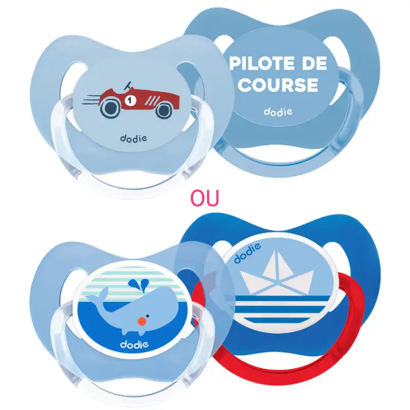 Ciuccio Fisiologici - +6 mesi - "Blu" (Motivi Casuali) P45