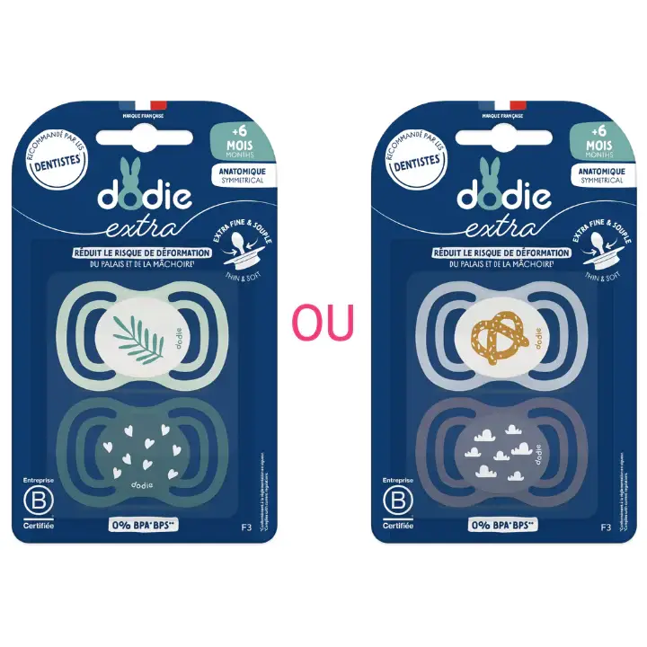 Extra - Ciuccio Anatomici Giorno/Notte - +6 mesi - Blu (Motivi Casuali) - F3