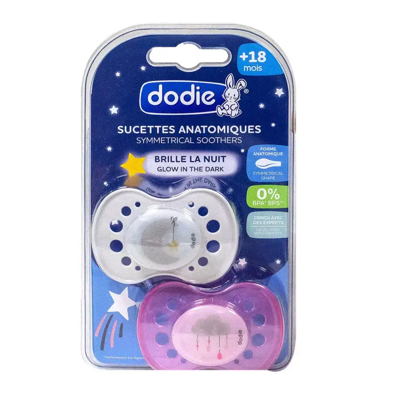 Succhietti Anatomici Silicone 18m+ "Duo Notte Nuvola" n°A97