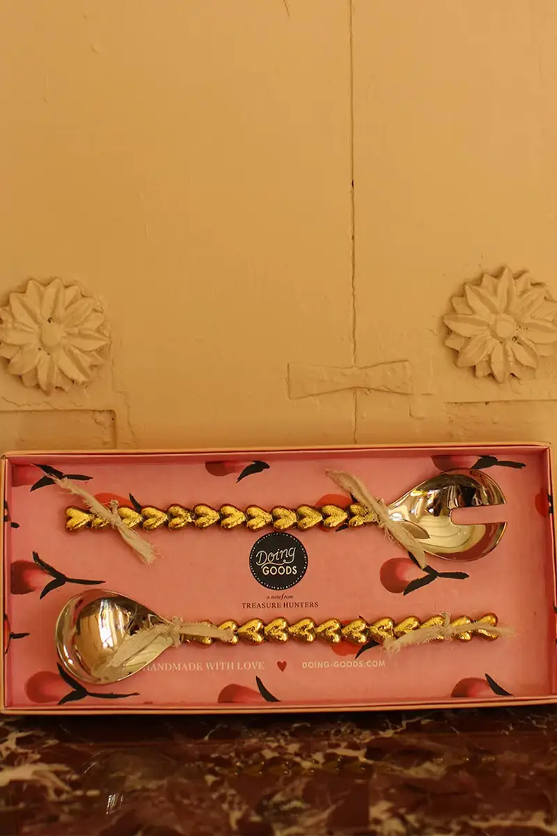 cucchiai da insalata Holly Heart 25 x 5, 5 x 2, 5 cm Giallo miniatura 2