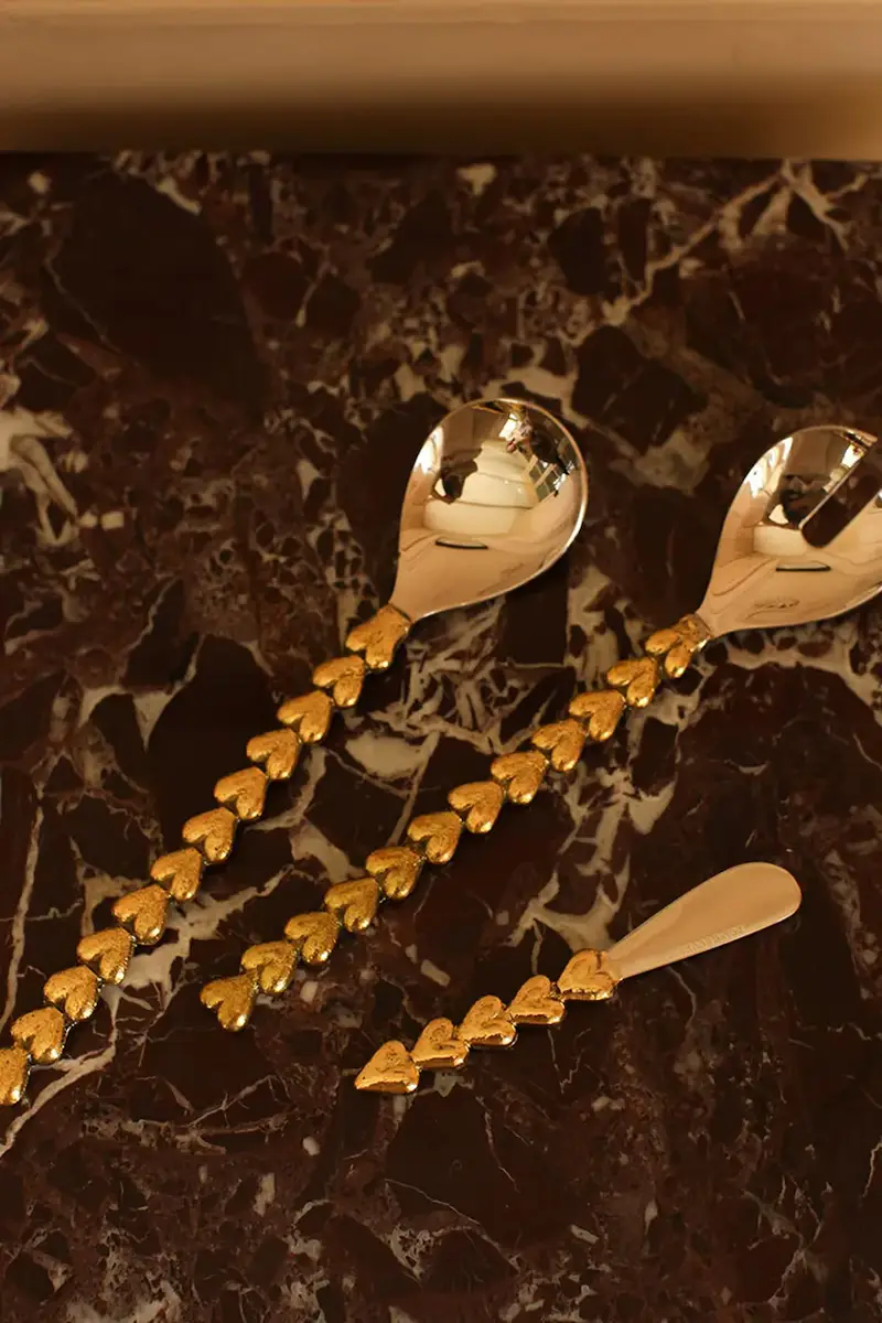 cucchiai da insalata Holly Heart 25 x 5, 5 x 2, 5 cm Giallo miniatura 4