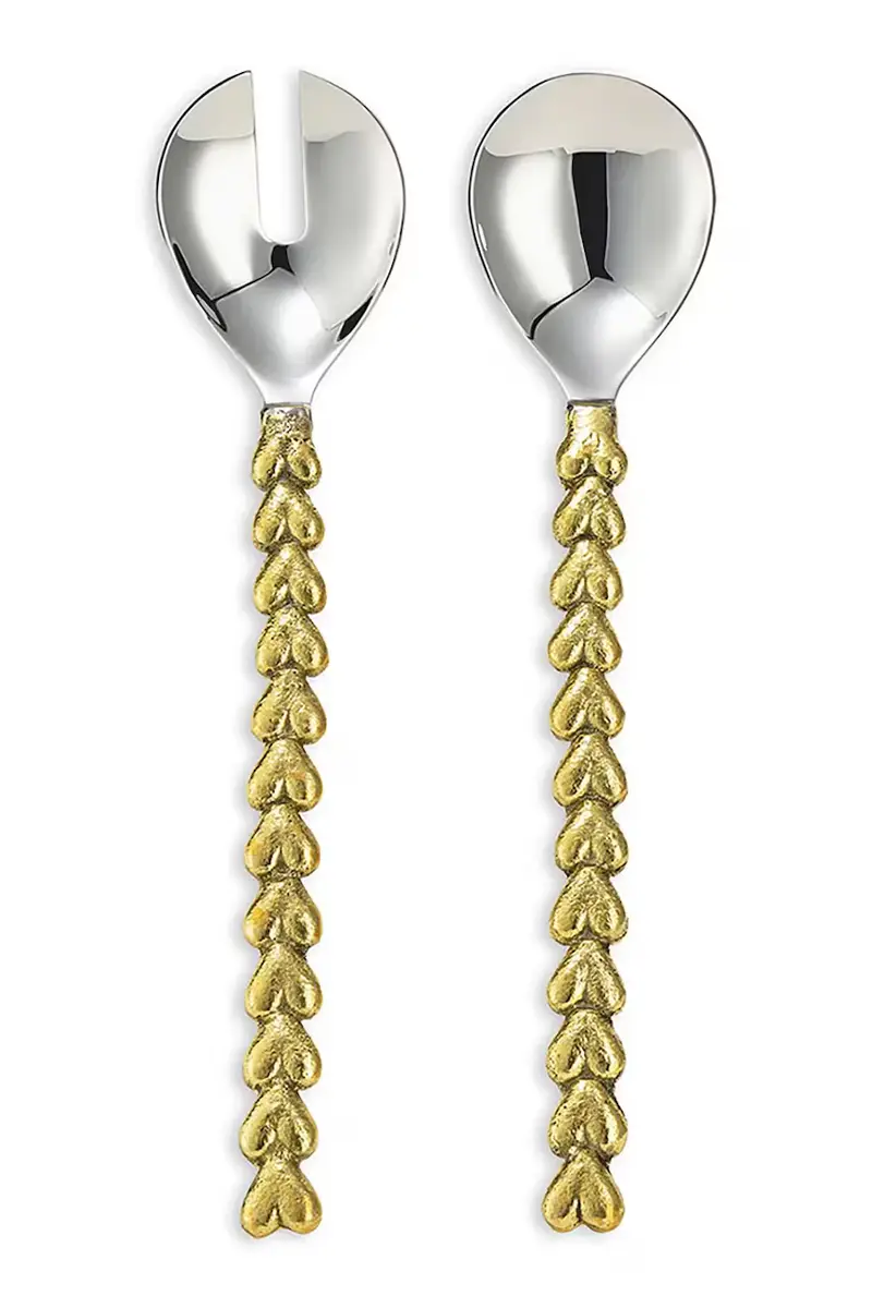 cucchiai da insalata Holly Heart 25 x 5,5 x 2,5 cm Giallo