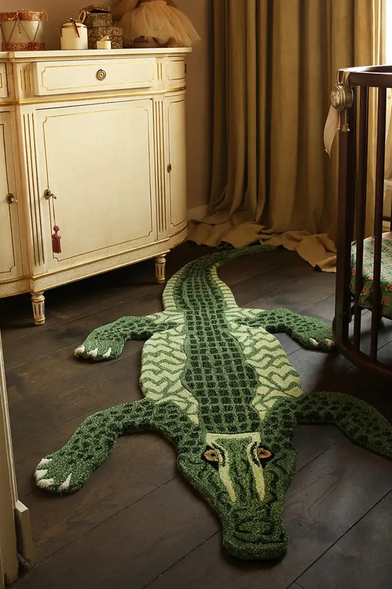 tappeto di lana Coolio Crocodile L colore verde miniatura 5