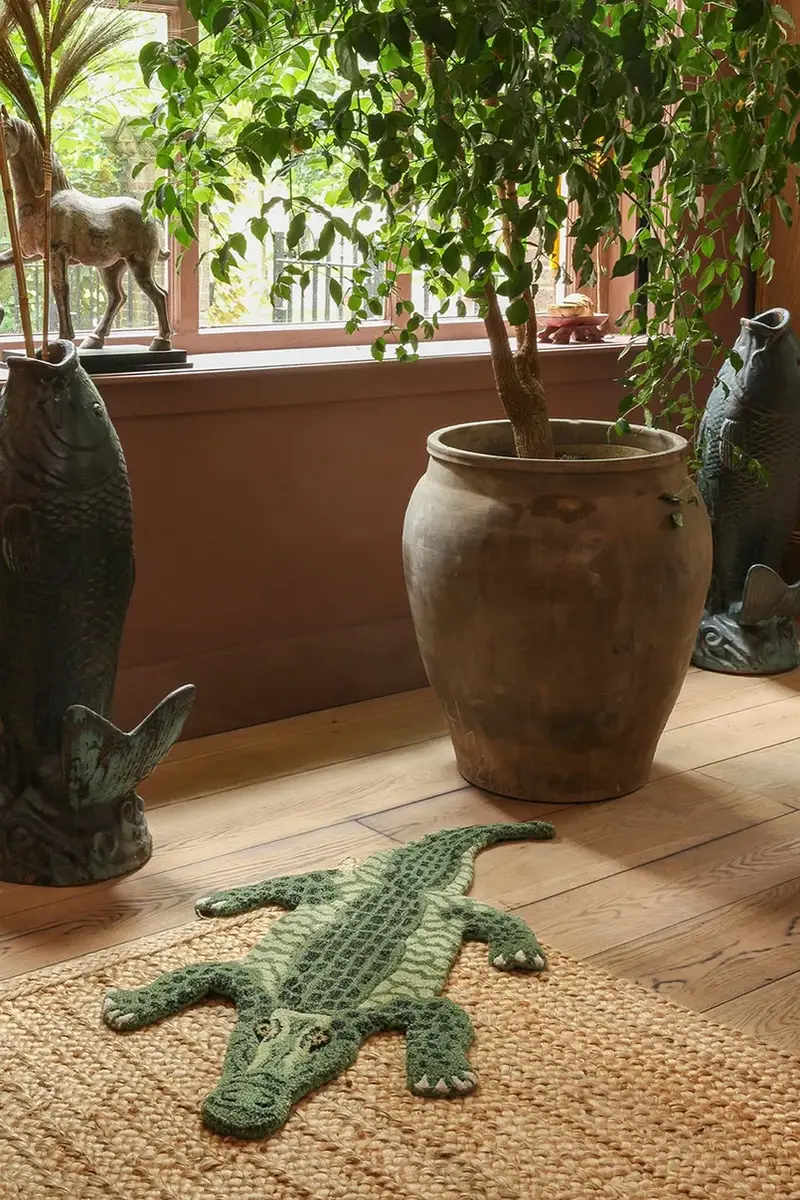 tappeto di lana Coolio Crocodile S colore verde miniatura 4