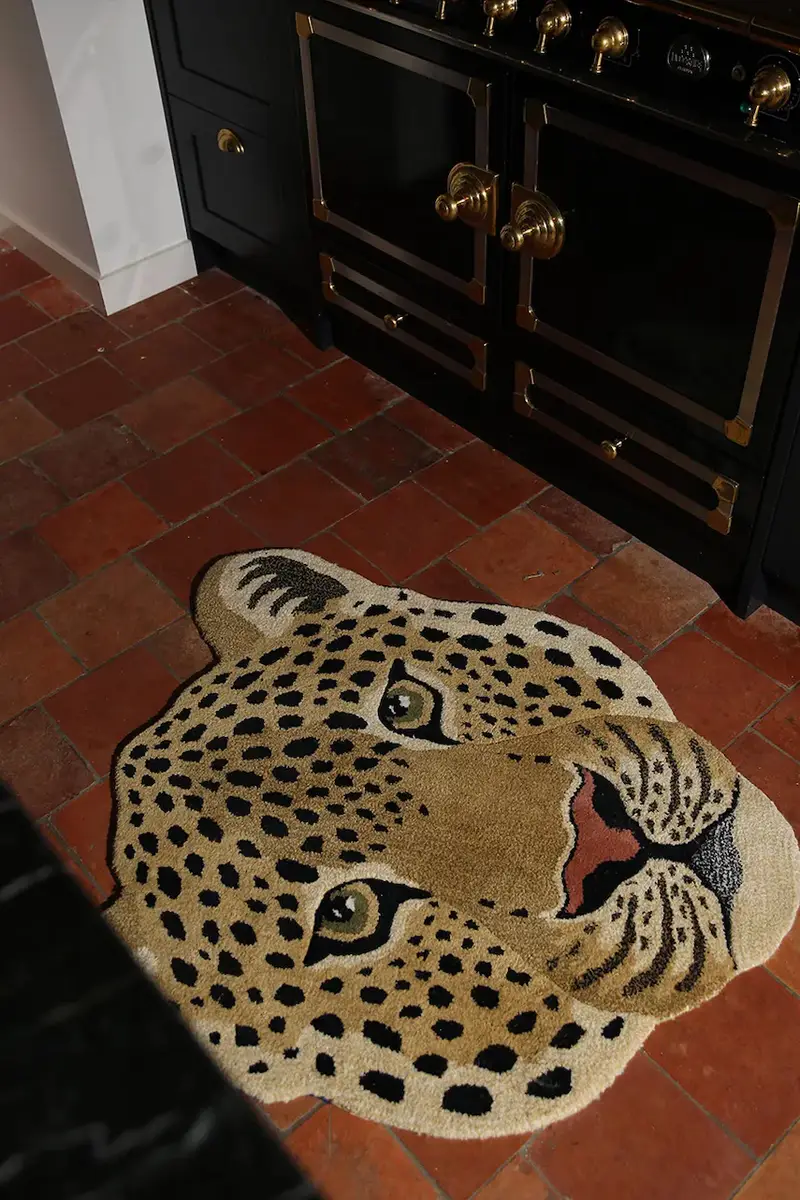 tappeto di lana Himani Leopard Head Giallo miniatura 3