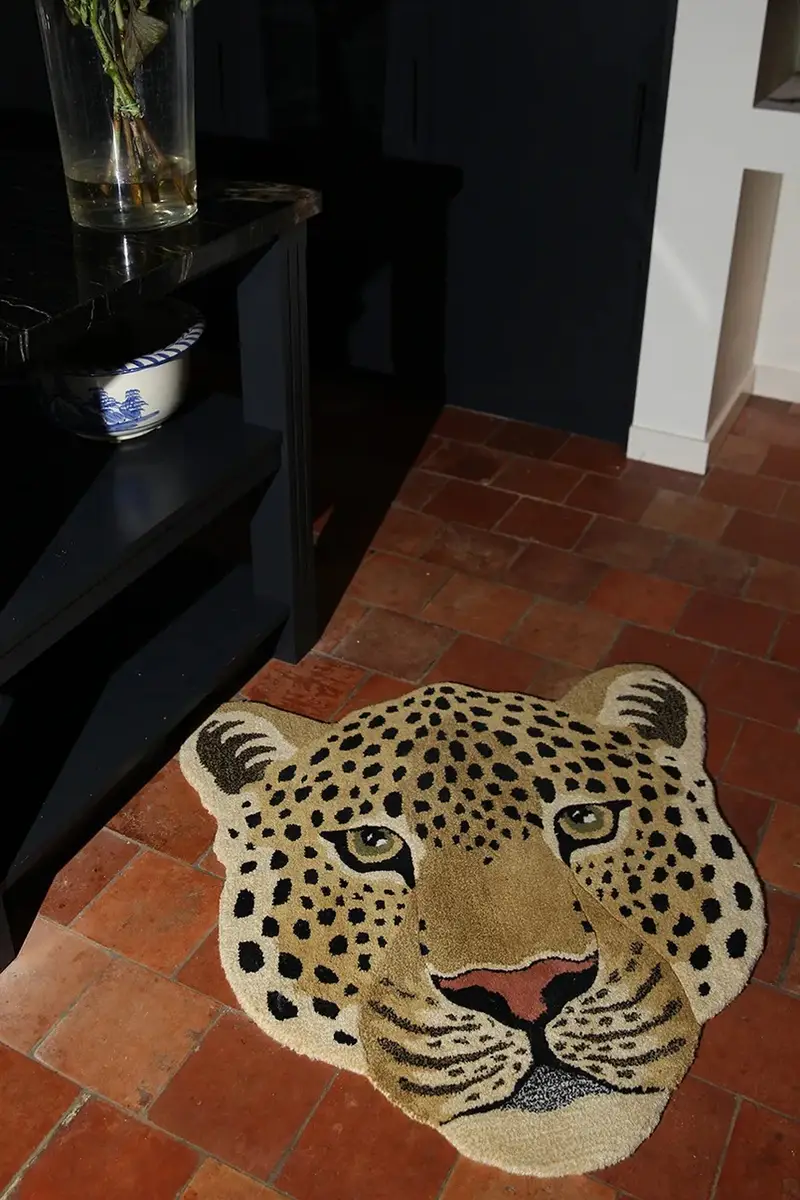 tappeto di lana Himani Leopard Head Giallo miniatura 4