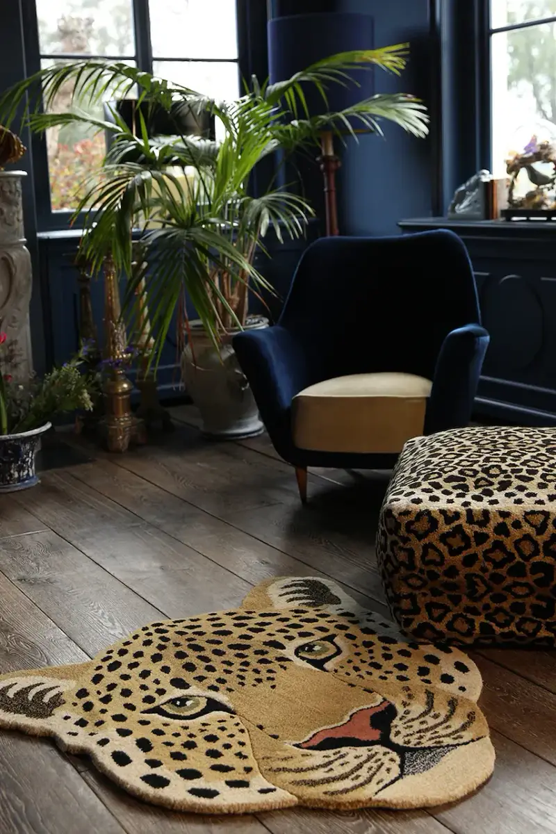 tappeto di lana Himani Leopard Head Giallo miniatura 5