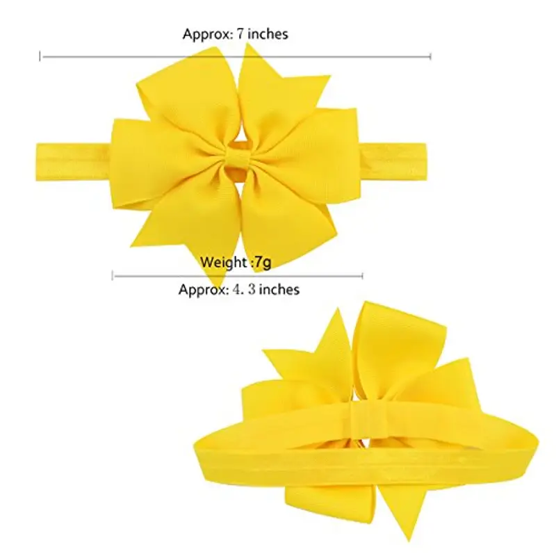 Dokpav 20 Pezzi di Fascia Capelli Bimba, Neonata Cerchietto Elastico Accessori Bambina Cerimonia miniatura 3
