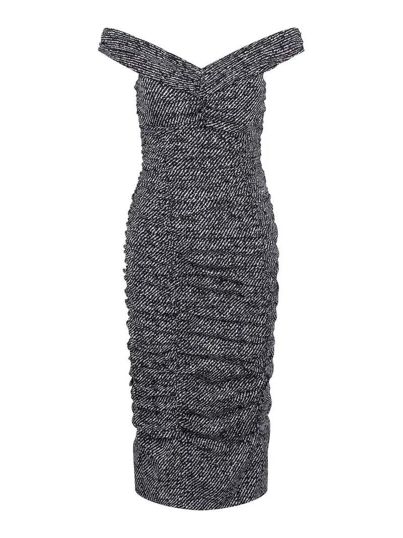 Abito In Seta Drappeggiato Multicolore