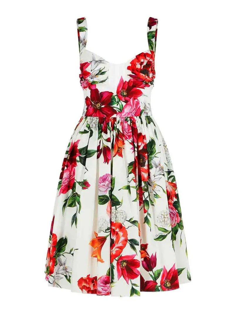 Abito poplin di cotone bianco