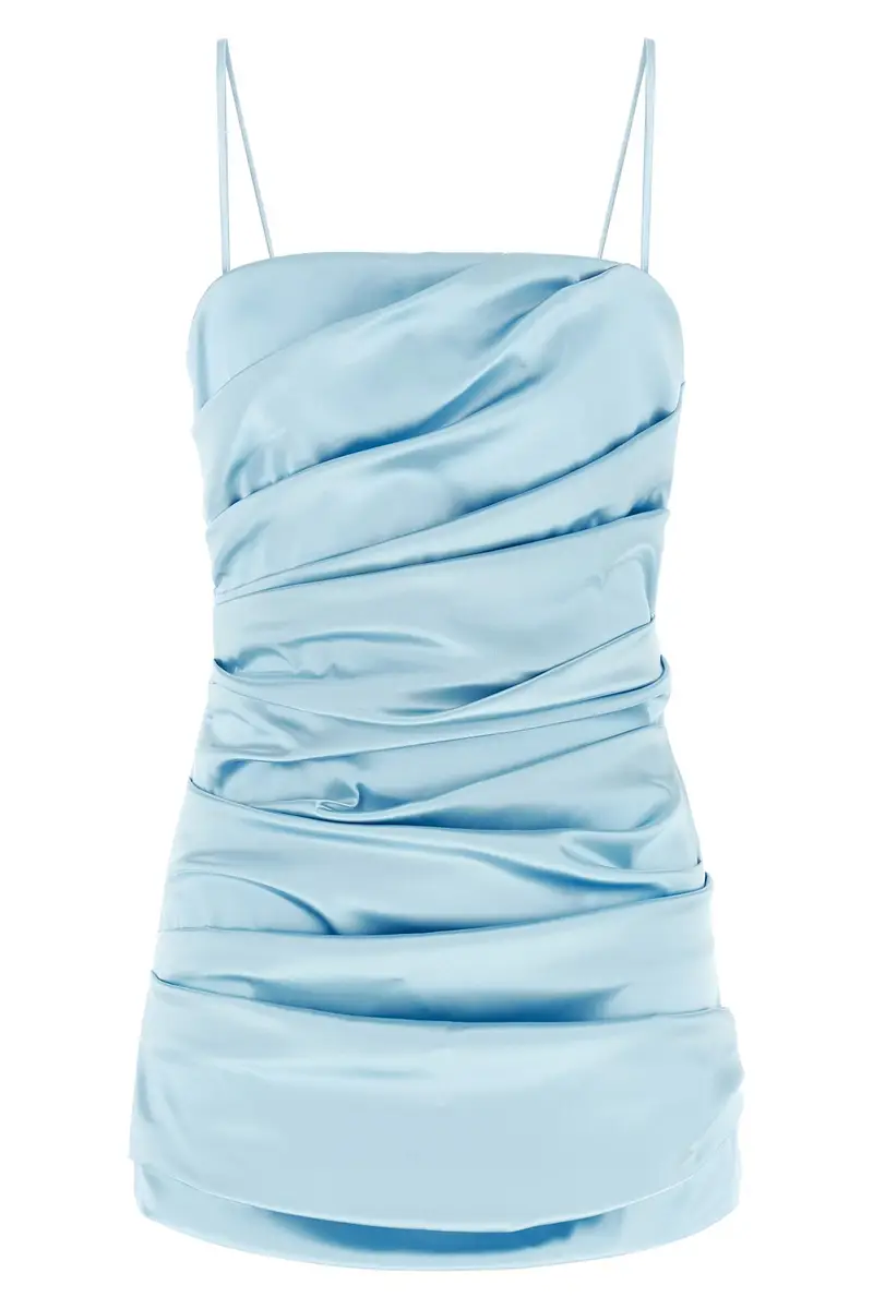 Abito Raso Stretch Azzurro