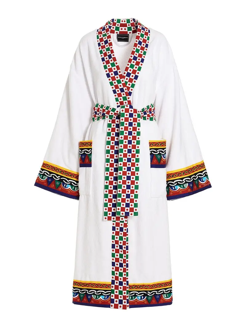 accappatoio 'carretto sicily' Bianco