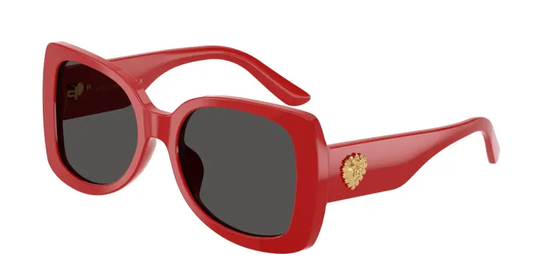 Bambino Dolce & Gabbana DX4012 308887 Occhiali da sole Acetato Rosso Grigio Farfalla Normale