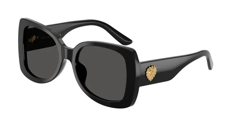 Bambino Dolce & Gabbana DX4012 501/87 Occhiali da sole Acetato Nero Grigio Farfalla Normale