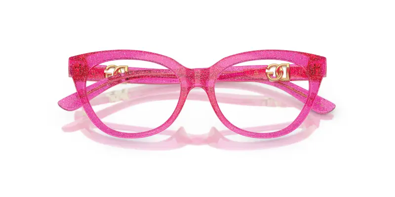 Bambino Dolce & Gabbana DX5005U 3351 Montature da vista Iniettato Rosa Trasparente Farfalla Normale miniatura 2