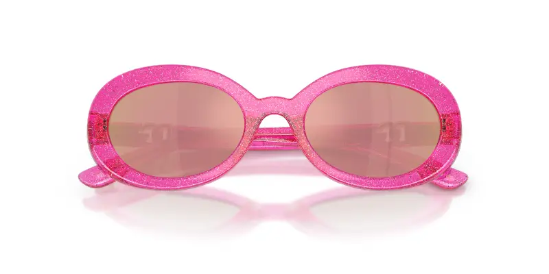 Bambino Dolce & Gabbana DX6007U 3351/Z Occhiali da sole Iniettato Rosa Rosa Rotonda Specchiate miniatura 2