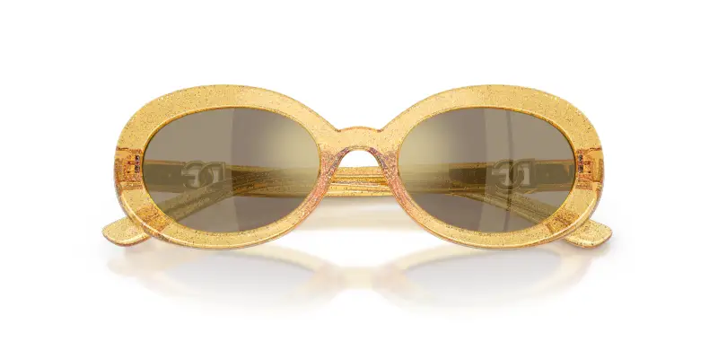 Bambino Dolce & Gabbana DX6007U 34555A Occhiali da sole Iniettato Giallo Marrone Rotonda Specchiate miniatura 2