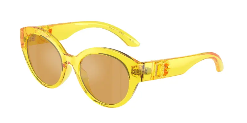 Bambino Dolce & Gabbana DX6010 333474 Occhiali da sole Iniettato Giallo Arancione Farfalla Normale