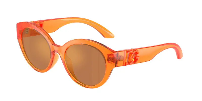 Bambino Dolce & Gabbana DX6010 33887J Occhiali da sole Iniettato Arancione Arancione Farfalla Specchiate