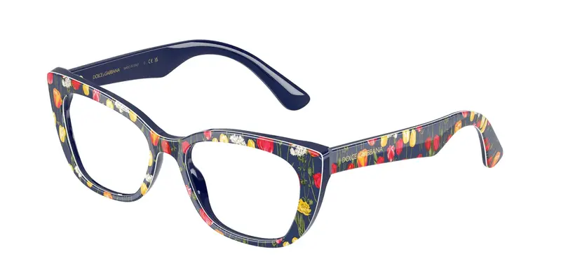 Dolce & Gabbana Bambino DX3357  3435 Montature da vista Acetato Blu Trasparente Cat Eye Normale