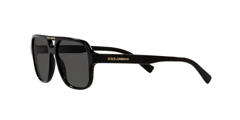 Dolce & Gabbana Bambino DX4003 335587 Occhiali da sole Acetato Nero Grigio Pilot Normale miniatura 3