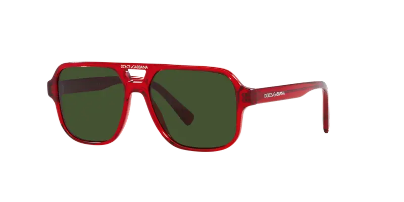 Dolce & Gabbana Bambino DX4003 340971 Occhiali da sole Acetato Rosso Verde Pilot Normale miniatura 2