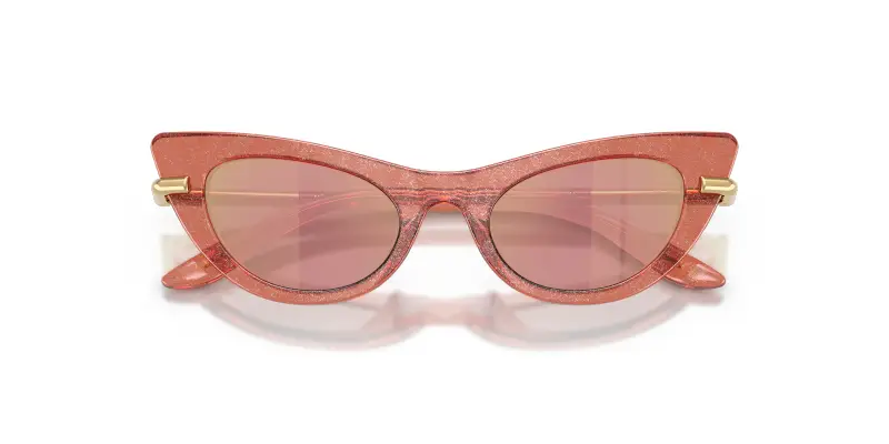 Bambino DX4008 3104/Z Occhiali da sole Acetato Rosa Rosa Cat Eye Specchiate miniatura 2