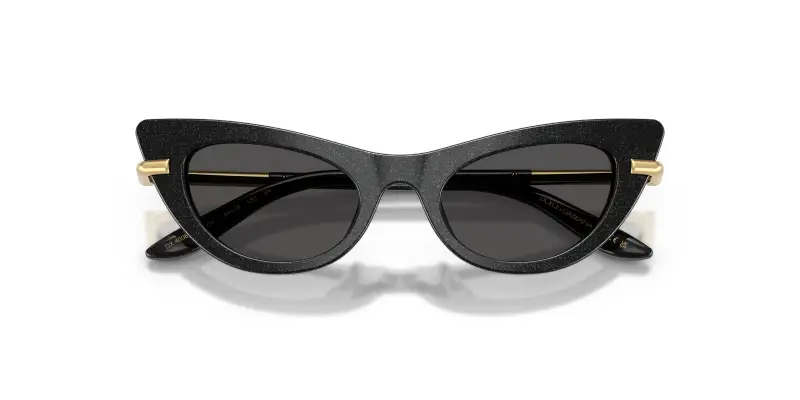 Bambino DX4008 324187 Occhiali da sole Acetato Nero Grigio Cat Eye Normale miniatura 2