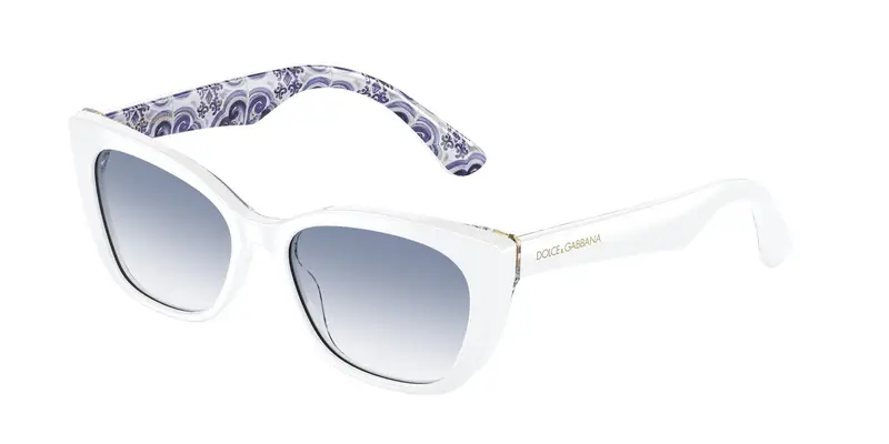 Dolce & Gabbana Bambino DX4427  337119 Occhiali da sole Acetato Bianco Blu Cat Eye Normale Sfumato