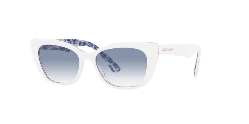 Dolce & Gabbana Bambino DX4427 337119 Occhiali da sole Acetato Bianco Blu Cat Eye Normale Sfumato miniatura 2