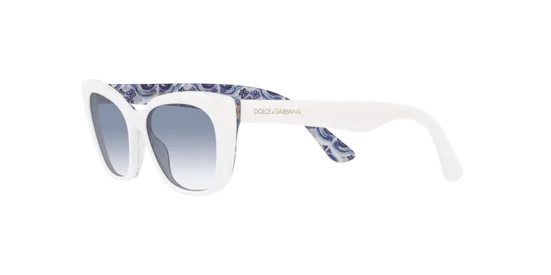 Dolce & Gabbana Bambino DX4427 337119 Occhiali da sole Acetato Bianco Blu Cat Eye Normale Sfumato miniatura 3