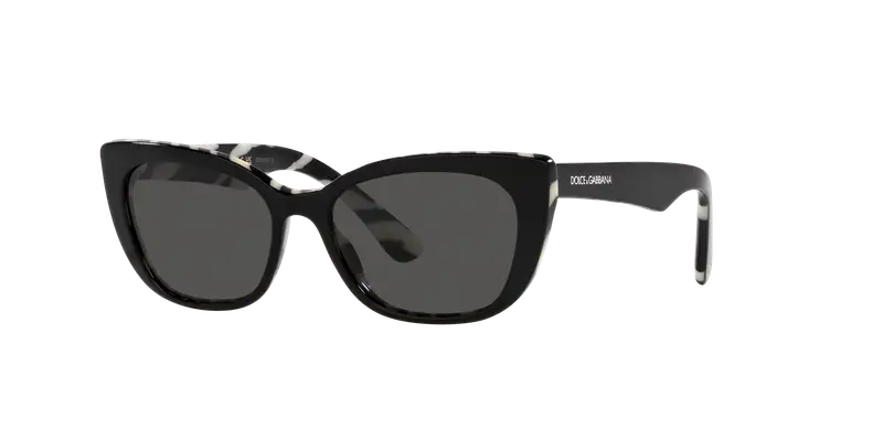 Dolce & Gabbana Bambino DX4427 337287 Occhiali da sole Acetato Nero Grigio Cat Eye Normale miniatura 2