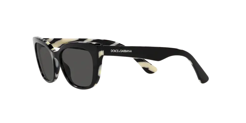 Dolce & Gabbana Bambino DX4427 337287 Occhiali da sole Acetato Nero Grigio Cat Eye Normale miniatura 3