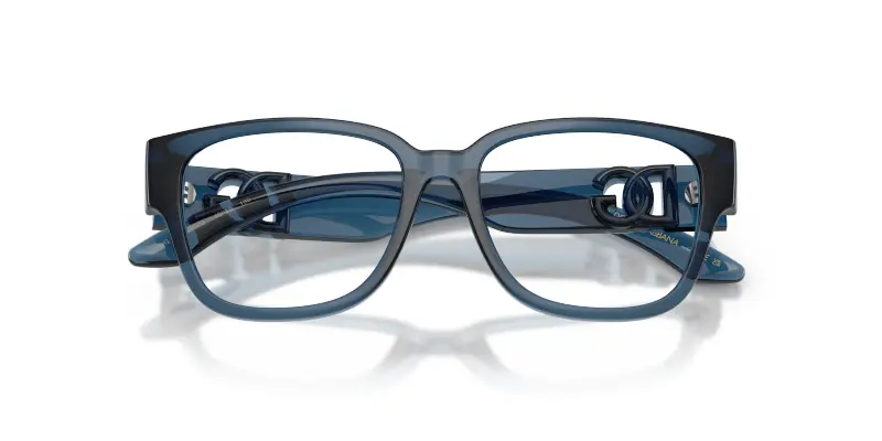 Bambino DX5006 3009 Montature da vista Iniettato Blu Trasparente Squadrata Normale miniatura 2