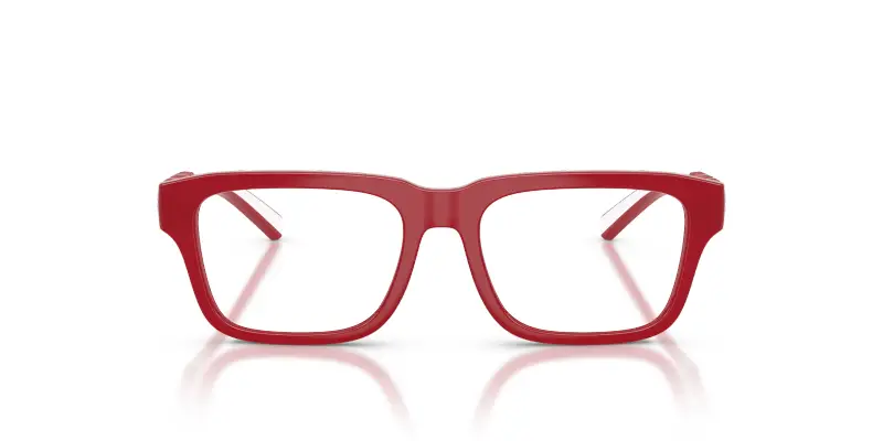 Bambino DX5008 3088 Montature da vista Iniettato Rosso Trasparente Squadrata Normale miniatura 3