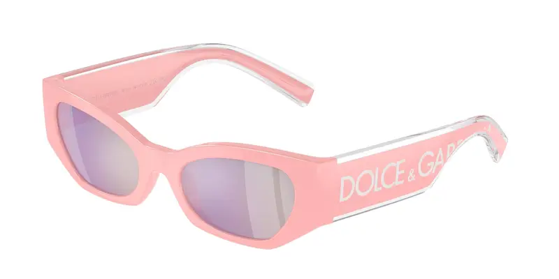 Dolce & Gabbana Bambino DX6003  30987V Occhiali da sole Iniettato Rosa Rosa Cat Eye Specchiate