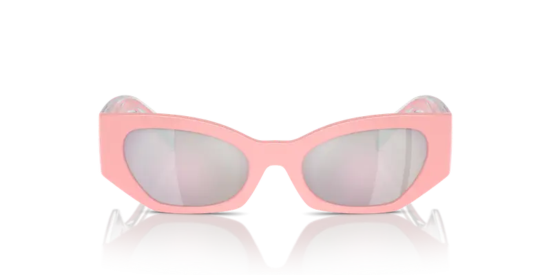 Dolce & Gabbana Bambino DX6003 30987V Occhiali da sole Iniettato Rosa Rosa Cat Eye Specchiate miniatura 2