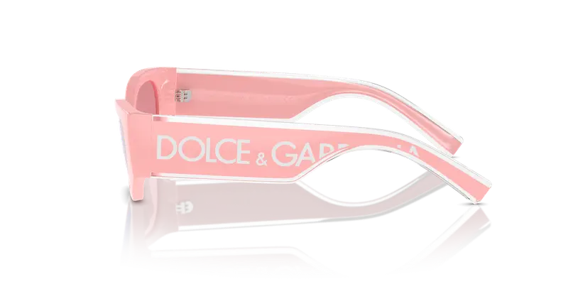 Dolce & Gabbana Bambino DX6003 30987V Occhiali da sole Iniettato Rosa Rosa Cat Eye Specchiate miniatura 3