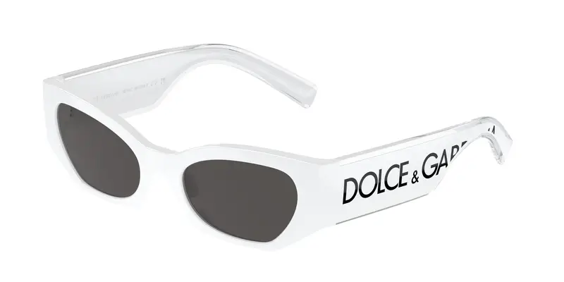 Dolce & Gabbana Bambino DX6003  331287 Occhiali da sole Iniettato Bianco Grigio Cat Eye Normale
