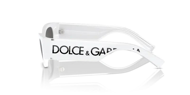 Dolce & Gabbana Bambino DX6003 331287 Occhiali da sole Iniettato Bianco Grigio Cat Eye Normale miniatura 3