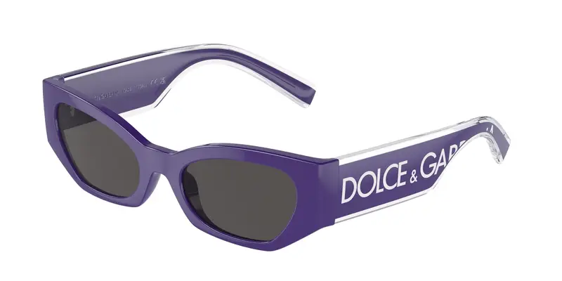 Dolce & Gabbana Bambino DX6003  333587 Occhiali da sole Iniettato Viola Grigio Cat Eye Normale