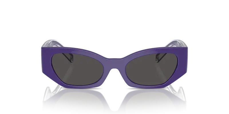 Dolce & Gabbana Bambino DX6003 333587 Occhiali da sole Iniettato Viola Grigio Cat Eye Normale miniatura 2