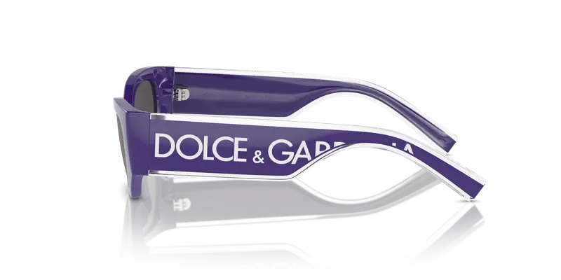 Dolce & Gabbana Bambino DX6003 333587 Occhiali da sole Iniettato Viola Grigio Cat Eye Normale miniatura 3