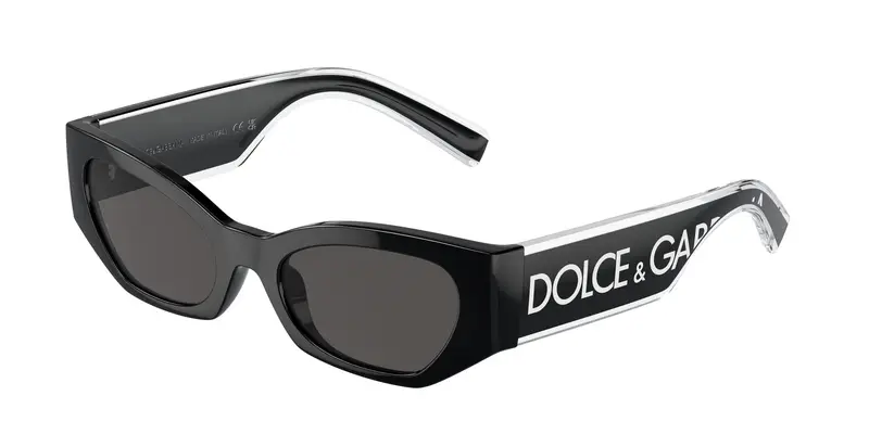Dolce & Gabbana Bambino DX6003  501/87 Occhiali da sole Iniettato Nero Grigio Cat Eye Normale