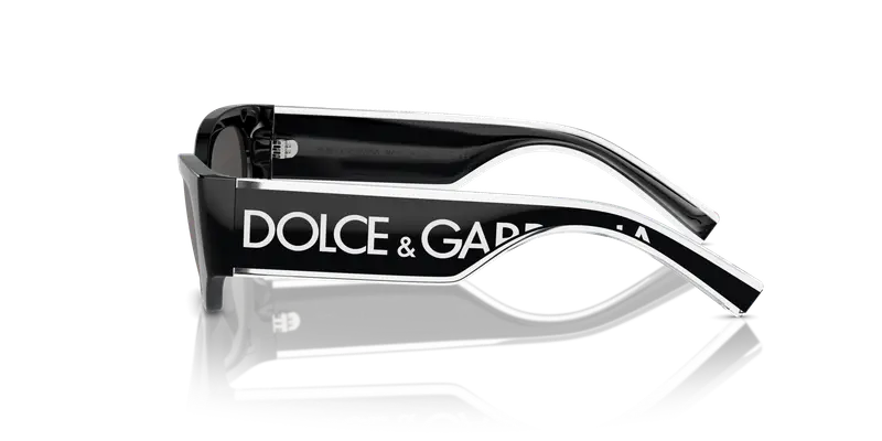 Dolce & Gabbana Bambino DX6003 501/87 Occhiali da sole Iniettato Nero Grigio Cat Eye Normale miniatura 3